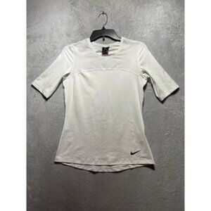 Nike Pro Hypercool Women's Medium White Elbow Sleeve Top Shirt READ